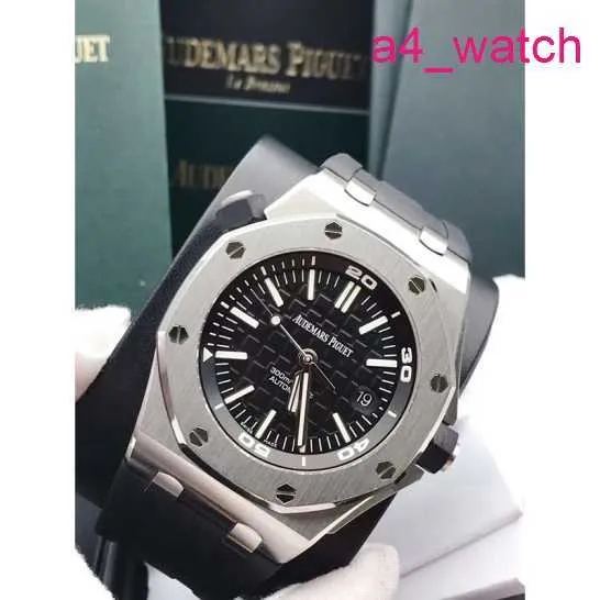 AP Machinery Watch Watch Royal Oak Offshore Series Automatyczne mechaniczne nurkowanie wodoodporne stalowe gumowe pasek męski zegarek 15710st.oo.a002ca.01 Czarny dysk