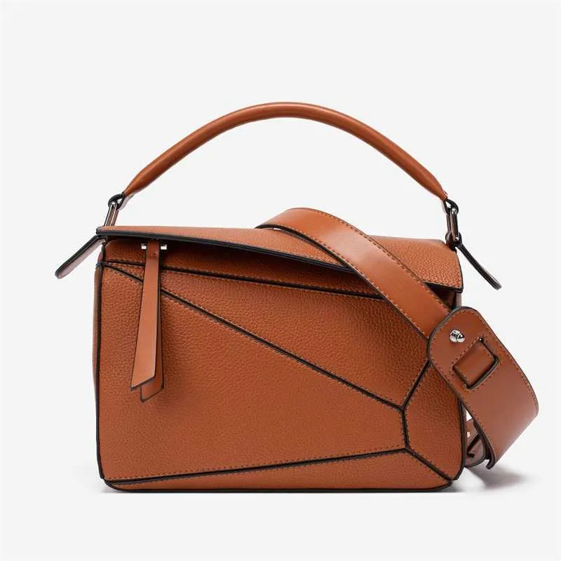 Sacs fourre-tout de designer pour femmes de grande capacité pour femmes crossbody sac à bandoulière minimaliste portable géométrique d'épissage polyvalent médecin avec logo d'origine