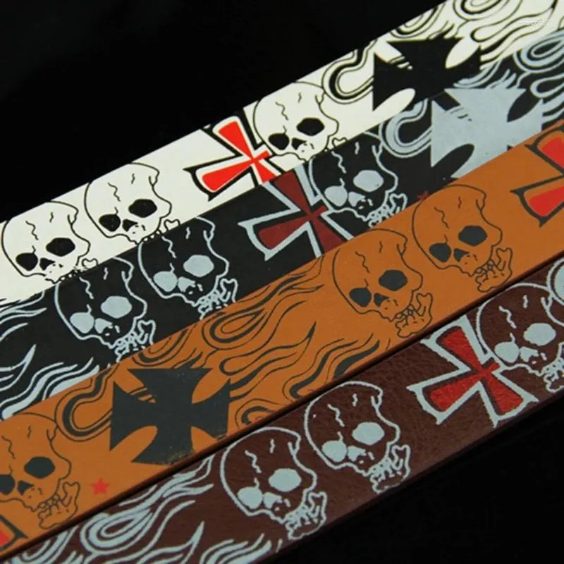 Belts Women Waist Belt Skull Print Men Cool Punk-style Waistband Cowboy