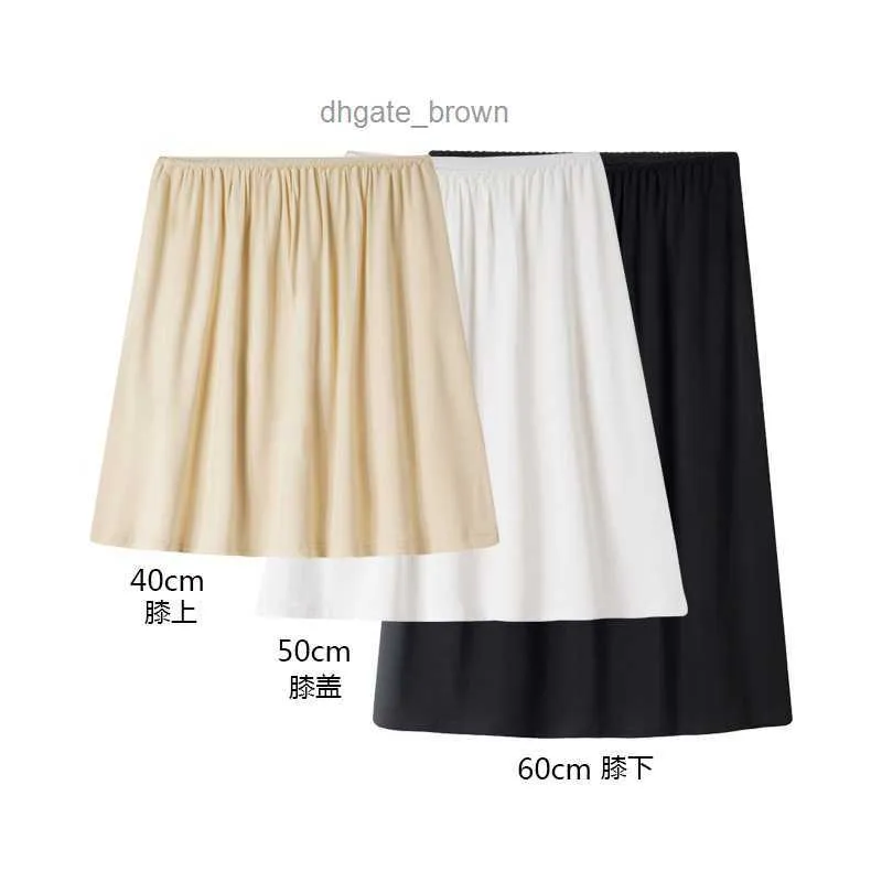 Petticoat bottomed kjol modal mångsidig fast färg anti ljus säkerhet kjol halva kjol inner petticoat svart kort kjol kvinnlig