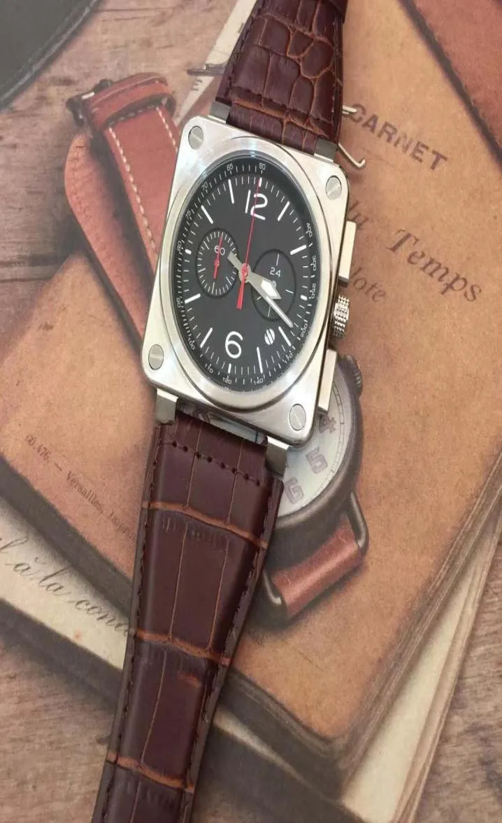 2020 zegarek na rękę Red Second Special Aviation Heritage Chronograf kwarcowy męskie zegarki BR0394 Diver brązowy skórzany pasek czarny tarcza 8693833