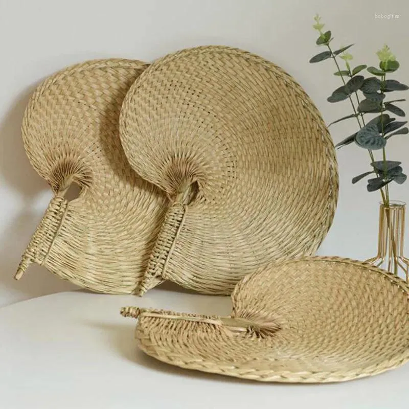 Decorative Figurines 50pcs Chinese Style Handmade Fan Natural Hand Weaving Palm Leaf Home Decor Vintage Summer Cool 40 36cm