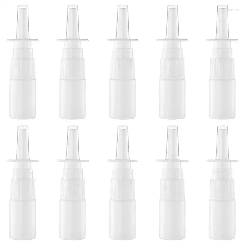 Storage Bottles 20pcs 10ml Nasal Spray Bottle Refillable Container Empty Sprayer Nose Dropper Press Head Atomizer Plastic