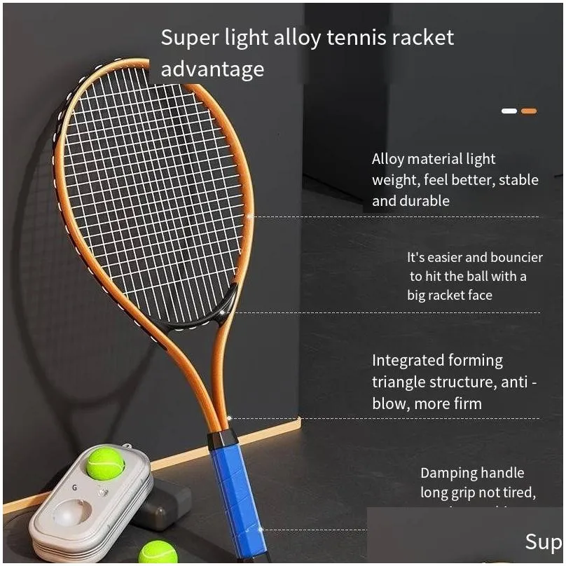 Boat -vissersstaven Snd aluminium tennisracket Trainer Single Single Single with Line Rebound Self Gods Kinderen beginnen te spelen racket set drop d dhsfc