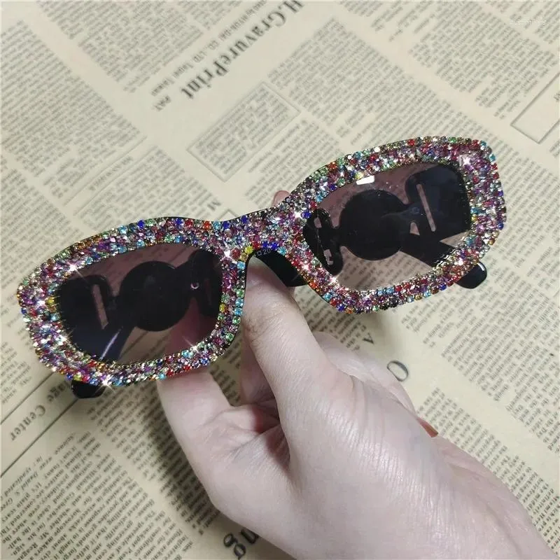 Sunglasses 2024 Square Sun Glasses Men Women Female Outdoor Shopping Shades Diamond Driving Eyewear Retro Head Oval UV400