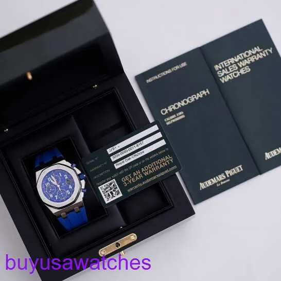 AP WRIG WORD Montre Blue Elf Royal Oak Offshore 26470ST MENS Watch Precision Steel Blue Face Automatic Machinery Swiss Famous Luxury Sports Watch