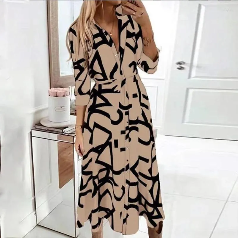 Casual Dresses For Women 2024 Long Sleeve Prom Spring Autumn Party Evening Dress Fashion Print Clothing Vestidos Para Mujer