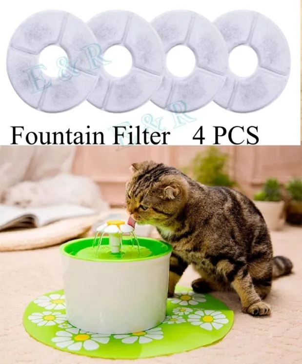 Pet Cat Fontein Filter 4PCS Geactiveerde koolstoffilters houtskoolfiltervervanging voor fontein voor kattenhonden huisdieren drinkwater9601678