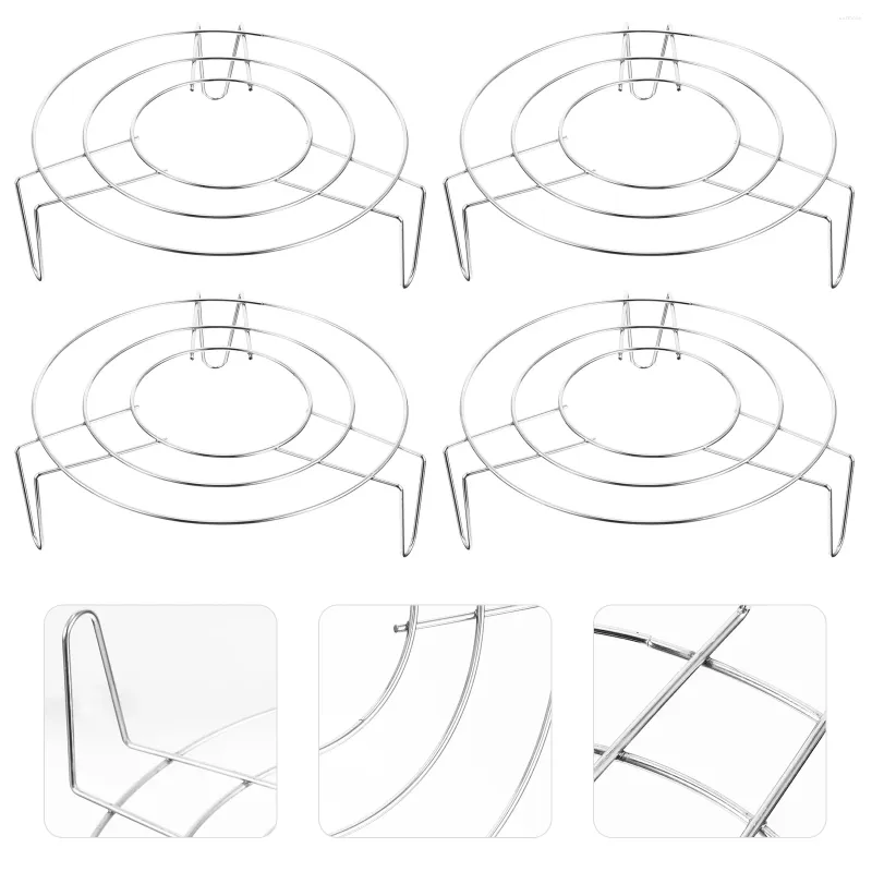 Double Chaudières 4pcs Couchette à bord du pied Stand en acier inoxydable Steam à vapeur Pot Posser Cuideur Round Colling Gâteau