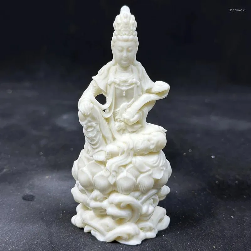 Decorative Figurines Lotus Ruyi Guanyin Buddha Figure Small Statue Resin Sculpture Home Living Room Office Feng Shui Free Delivery