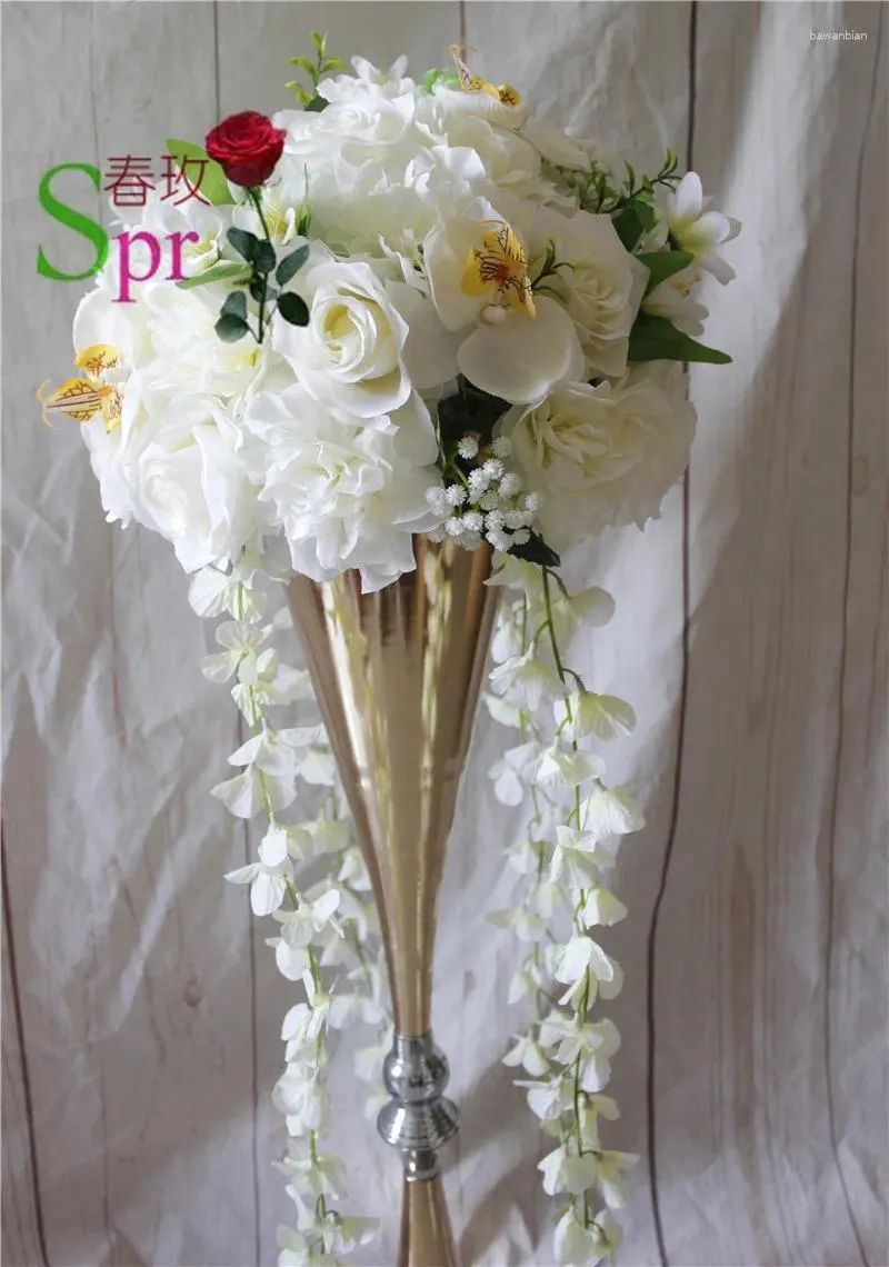 Dekorativa blommor SPR - 10st/Lot Wedding Road Lead Artificial Table Rose Flower Wall Center Ball Decoration