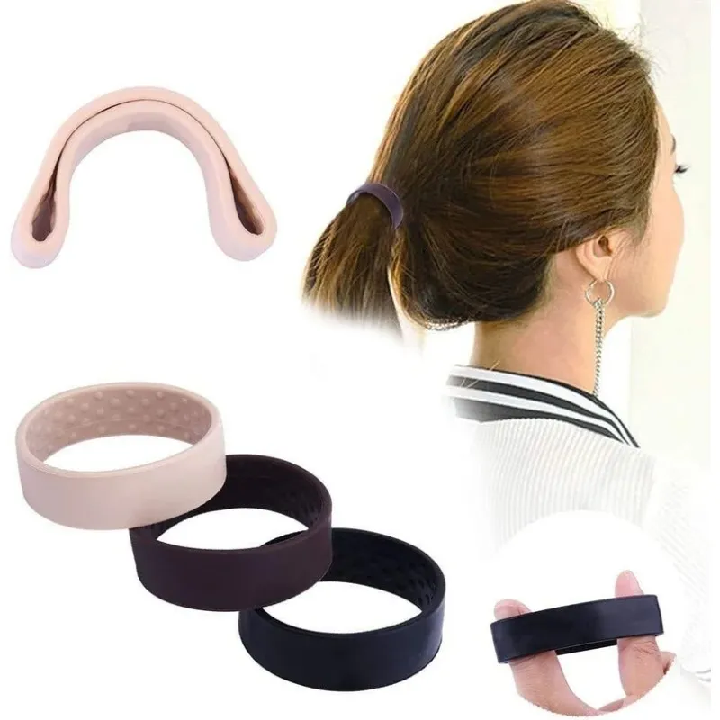 Kvinna hästsvanshållare hårband fällbara hårklippor silikon stationäritet elastiska hårband enkla hårtillbehör