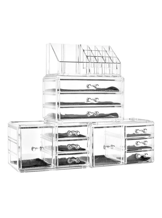 11 Drawers Clear Acrylic Tower Organizer Cosmetic Jewelry Luxury Storage Cabinet1286136