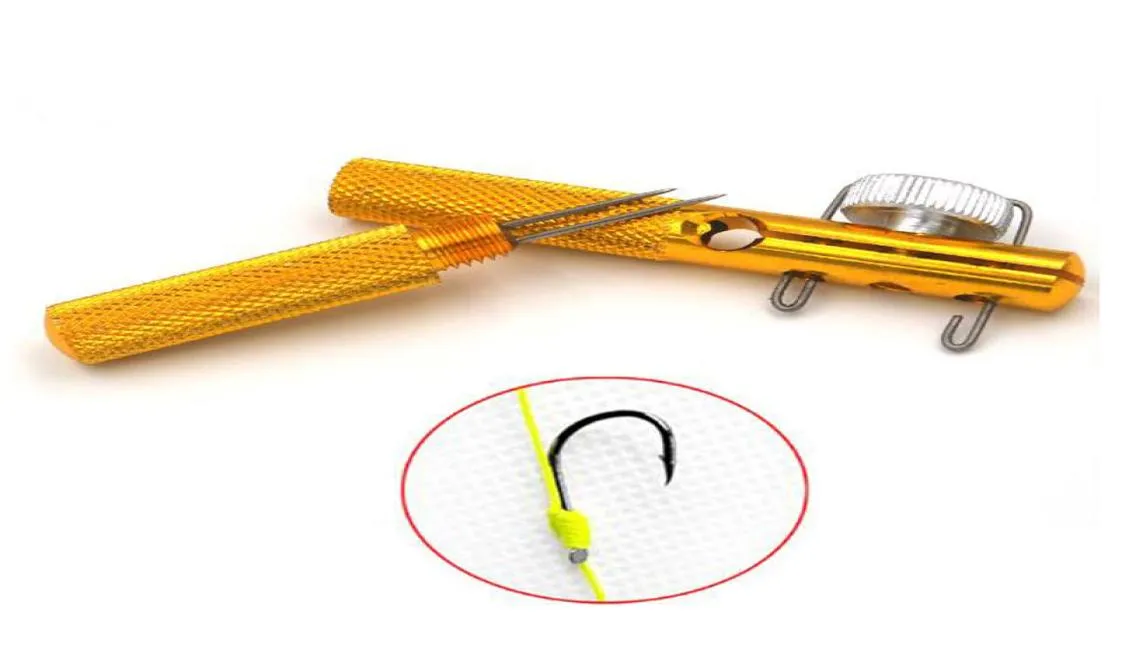 Aluminiumlegering Fiske Hook Knoting Tool Tie Hook Loop Making Device Hooks Avkoppling Remover Karp Fiske Tillbehör Verktyg4740501