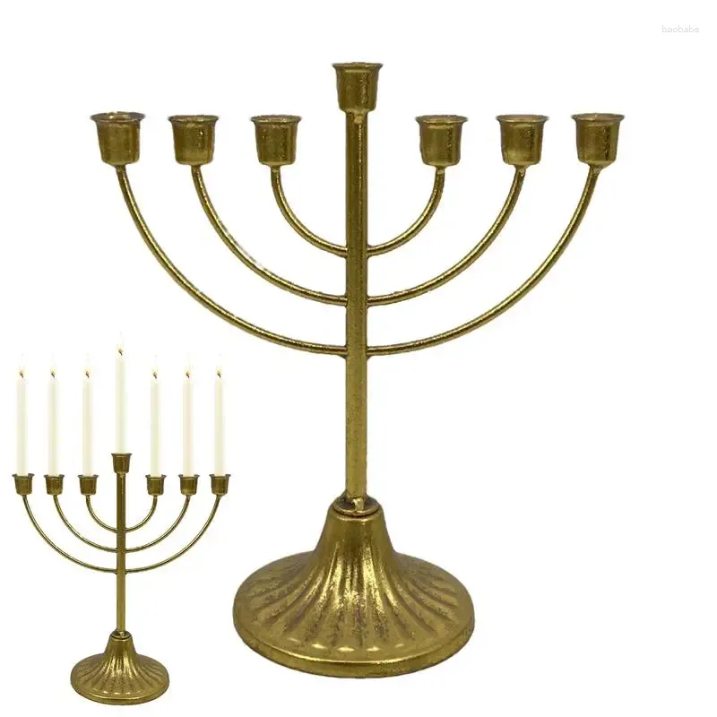 Kerzenhalter Gold Candlestick Halter Abnehmbar 9 Metall Menorah Safe und stabile Geschenk für Familienfreunde