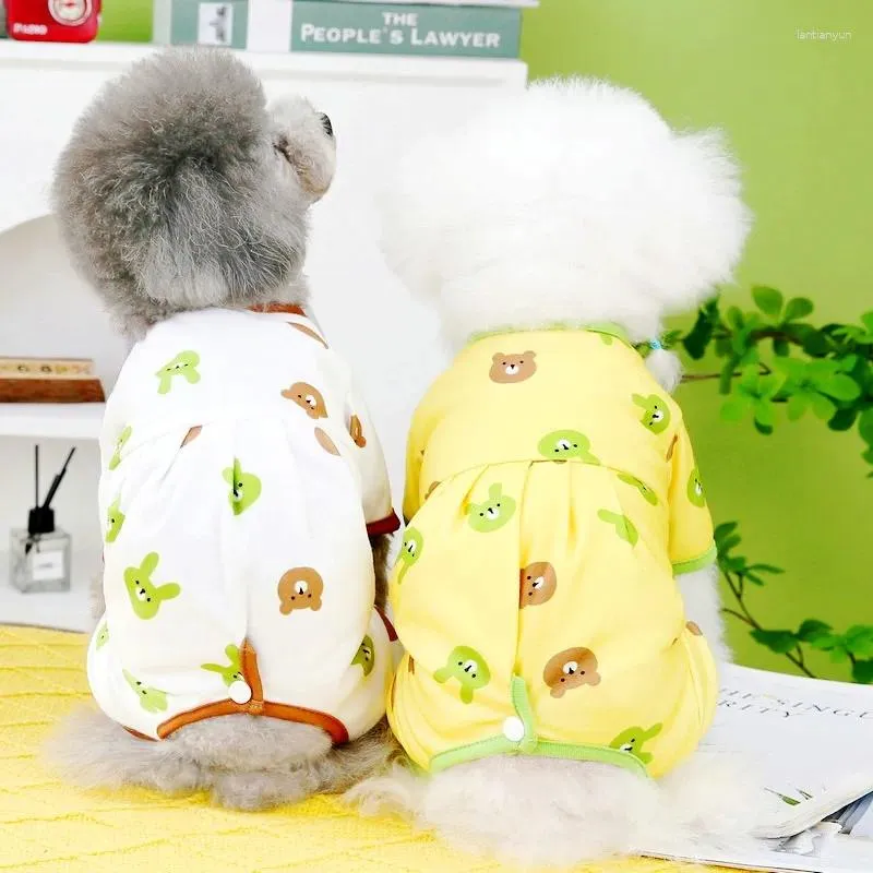 Hondenkleding herfstkleding voor kleine honden mode jumpsuit schattige print puppy overalls zachte kat jumpsuits chihuahua huisdier outfit