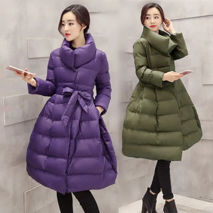 Cotton jacket womens mid length 2023 winter new womens clothing Korean version loose and fluffy A-line cape temperament cotton clothing trend 201202