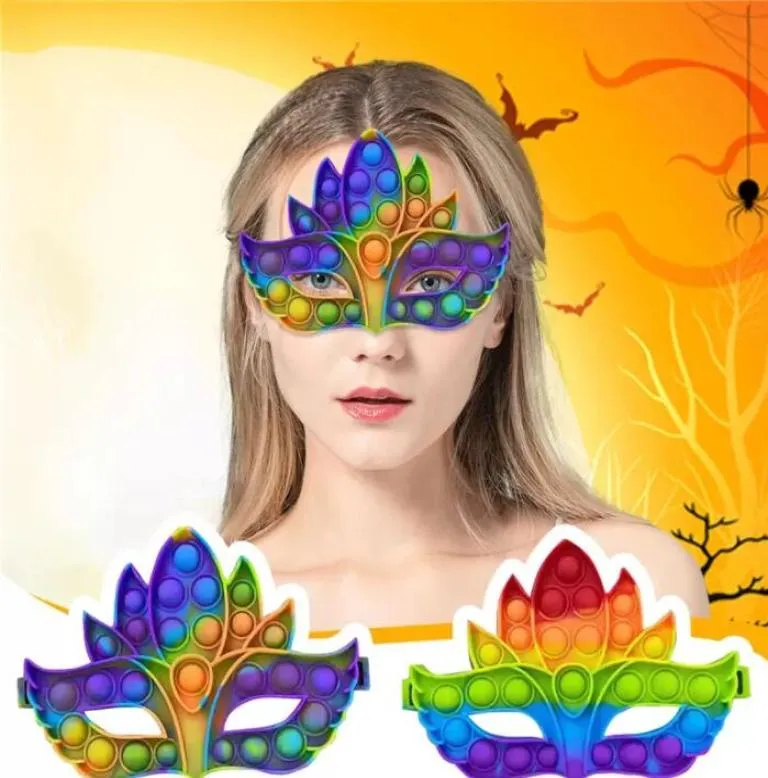 50%zniżki na maskę imprezową Rainbow Masquerade Mask Balls Fantazyjna sukienka Maski opaska na twarz Halloween świąteczny PROM4704022