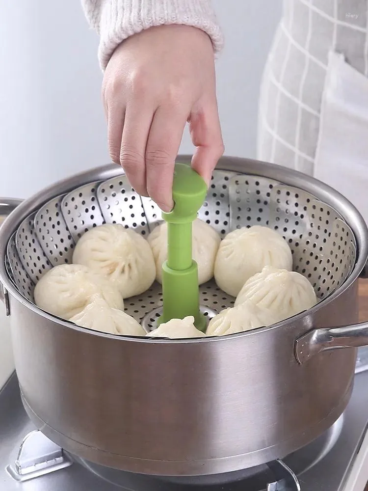 Doppelkessel Edelstahl Klappdampfschale Versenkbare Multifunktionsfrucht Xiaolong Bao