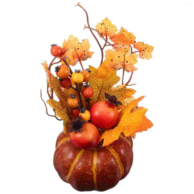 Dekorativa blommor Crafts Simulation Pumpkin Ornaments Dinner Table Decor Foam Halloween Fall Prop Prop