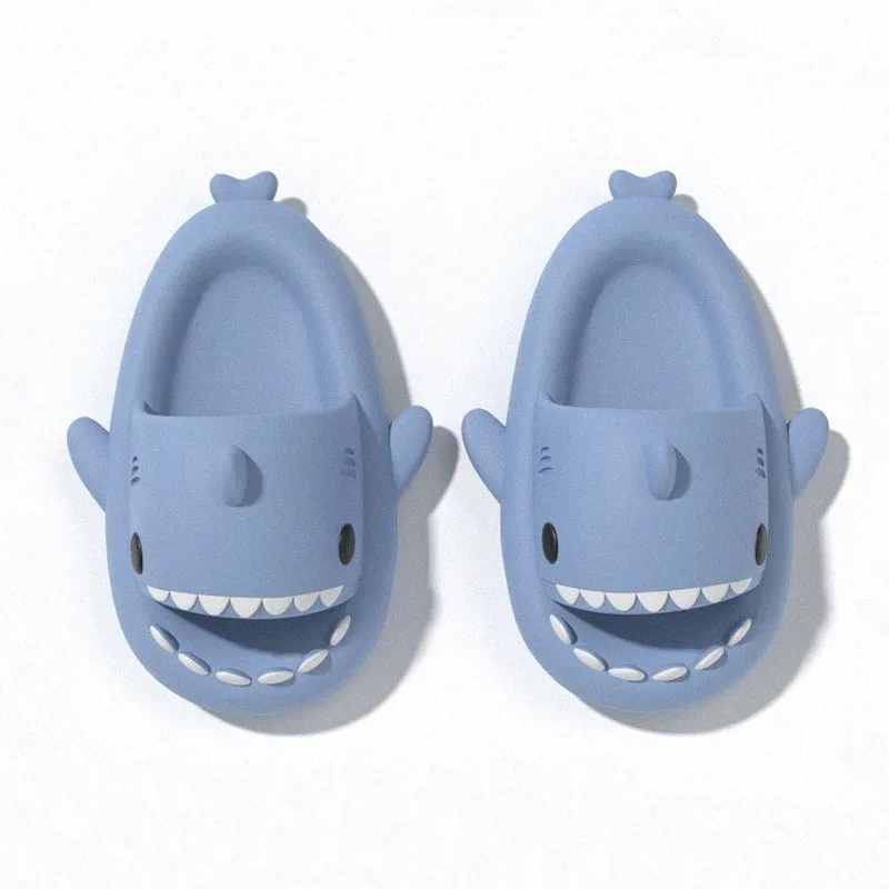 Shark Summer Slippers Sliders Men Dames Kids Glides Pink Blue Gray Therny Foam Sandalen Zachte dikke kussen Slipperr5d7#