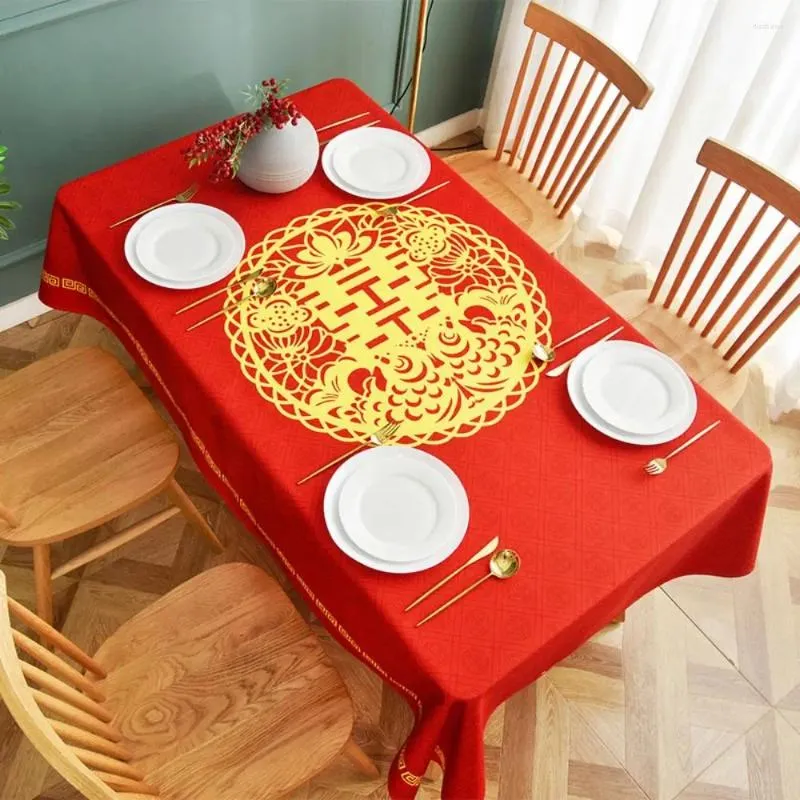 Masa bezi yumuşak altın düğün parti kare dikdörtgen kapak masa örtüsü Çin tarzı nakış