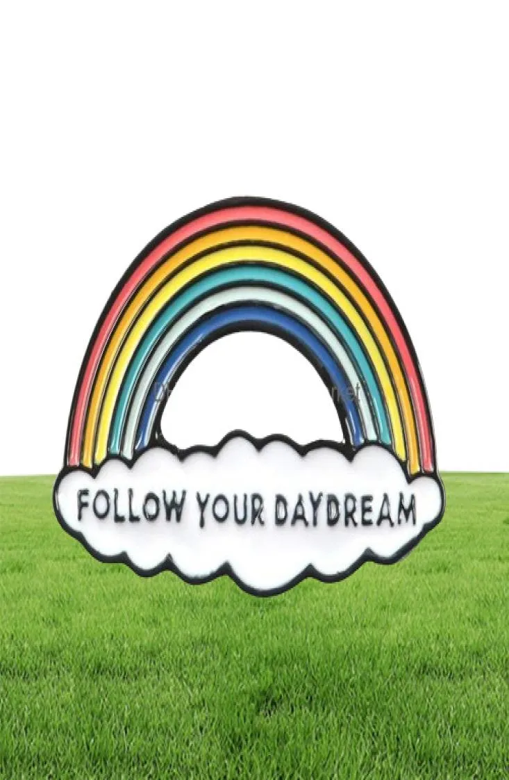 Pins Brooches Jewelry Cartoon Rainbow And Clouds Enamel For Women Men Kid Collection Fashion Metal Lapel Badge Brooch Pins Gifts 1531905
