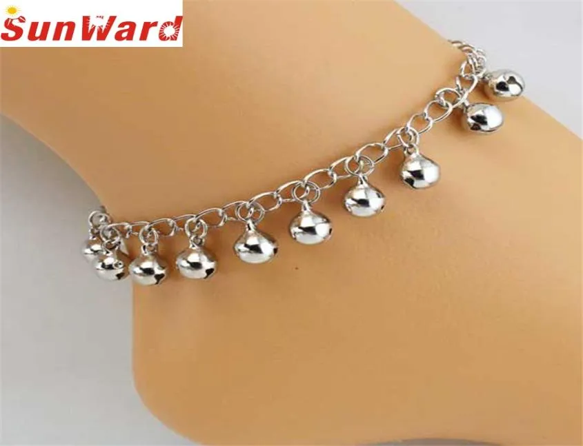 أساور على أقدام الألوان الفضية من كرات الكلية 2017 Women Bells Anklet Bracelet Sandal Barefoot Beach Foot Jewelry Girl Pesca1827749