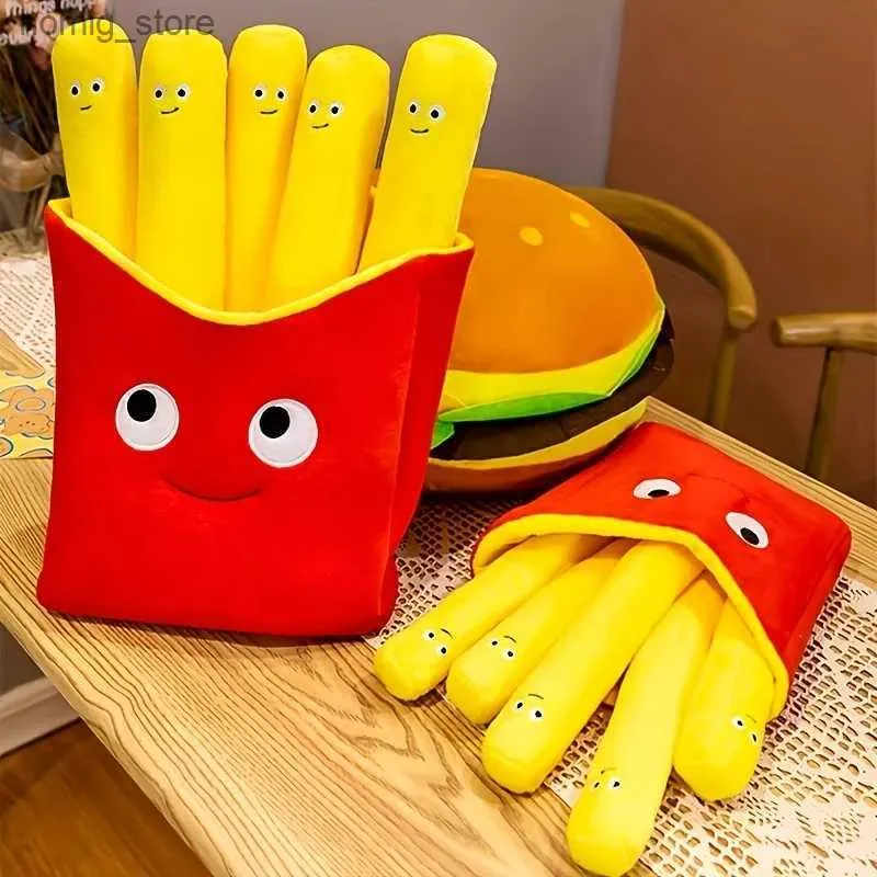 Plush Dolls Creative Cute French Fries Hamburger Pizza Ornament Couple Style Plush Toy Doll Small Doll For Girls Boys Birthday Gift Y240415