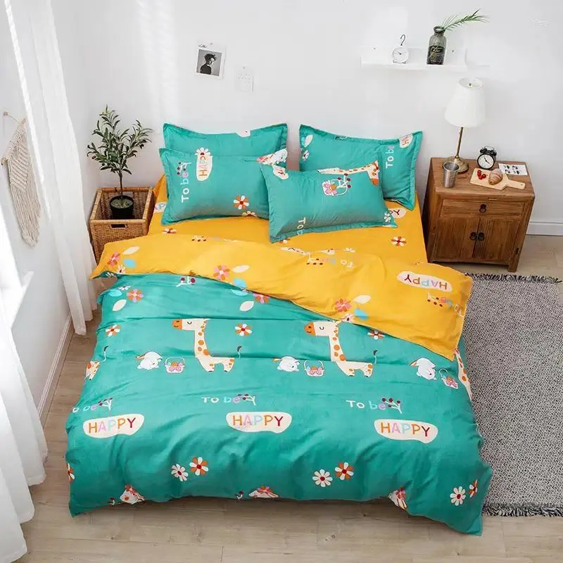 Bedding Sets 3/4pcs Cool Cartoon Giraffe Duvet Cover For Kids Child Comfortable Soft Pillow Case Bed Sheet