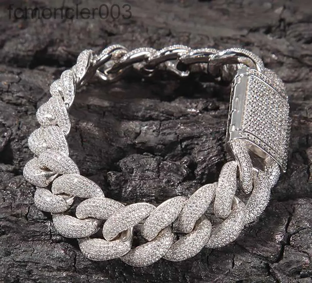 20 mm ijsbubbel link Cubaanse armbanden 14k wit goud vergulde 2 rij diamant kubieke zirkonia sieraden 7inch-9inch owny