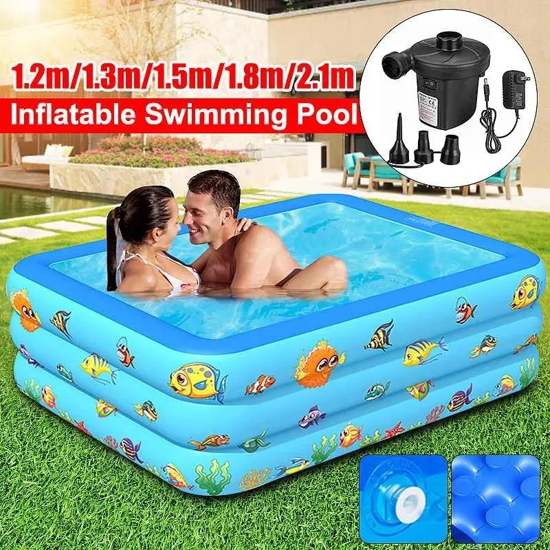 Inflatable Swimming Pool Square Children Bathing Tub Baby Kid Home