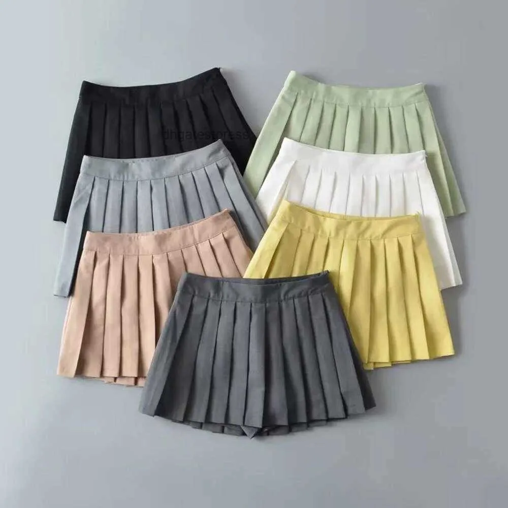 夏のアカデミースタイルのエイジスカートは、ラインの短いスカートの女性の湯たんぽの半分のフロントとフロントと