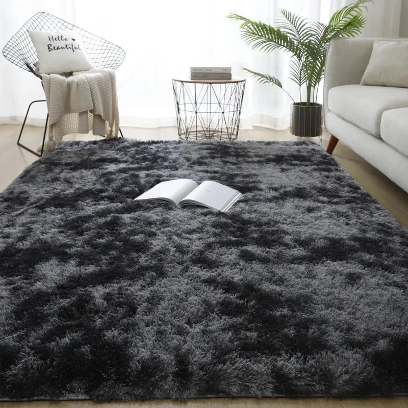 Gray Bedroom Living Room Home Carpet Nordic Fluffy Plush Childrens Decor Non Slip Mats Lounge Porch Table Coffee Large Rug 240329