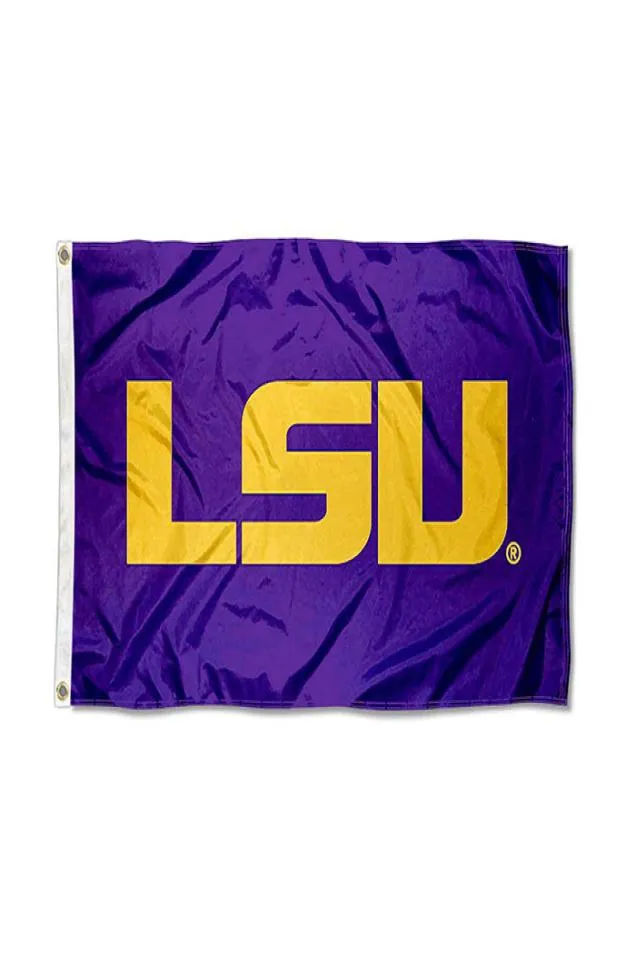 Ina State LSU Tigers Bandeira roxa Frete grátis 150x90cm Impressão Polyester M Club Sports M Bandeira com Brass Grommets1261561