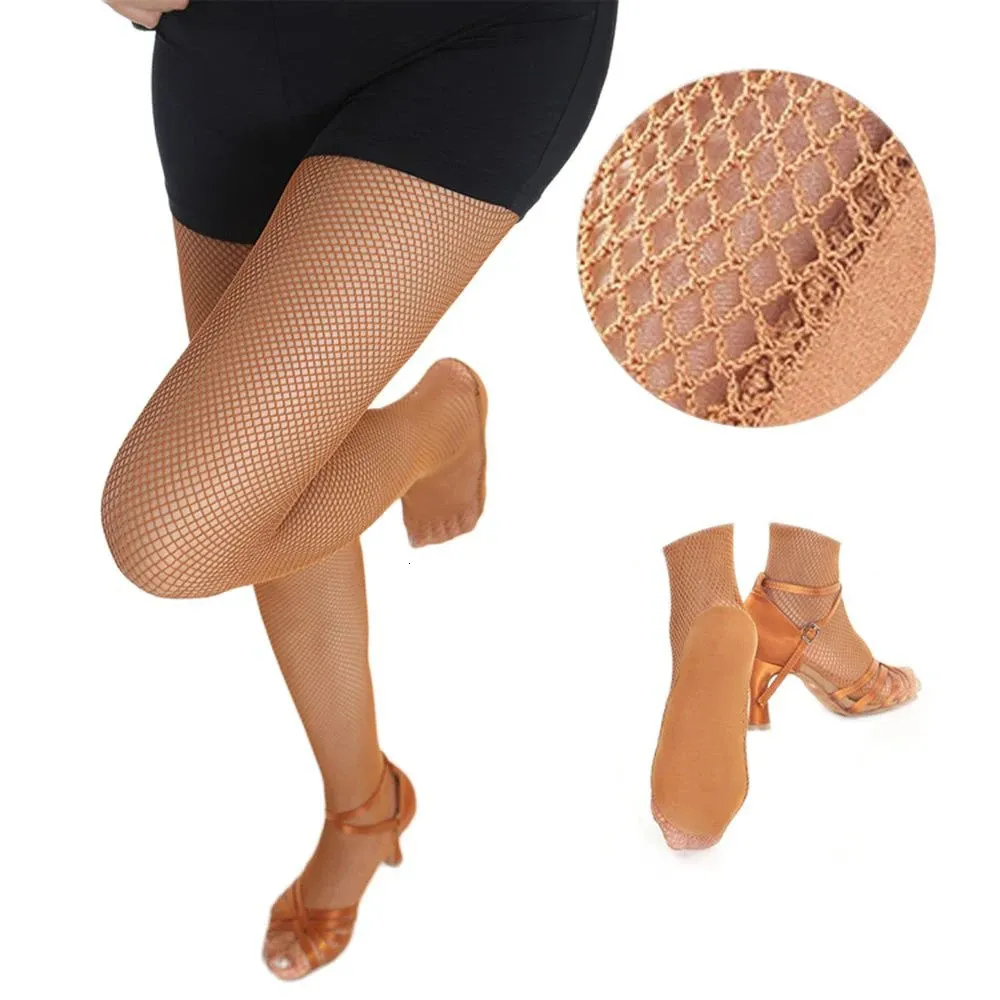 Mujeres medias profesionales de baile latino sexy calcetín de calcetín latino pantalones de pescado de baile pantyhose competición de baile calcetines 240401