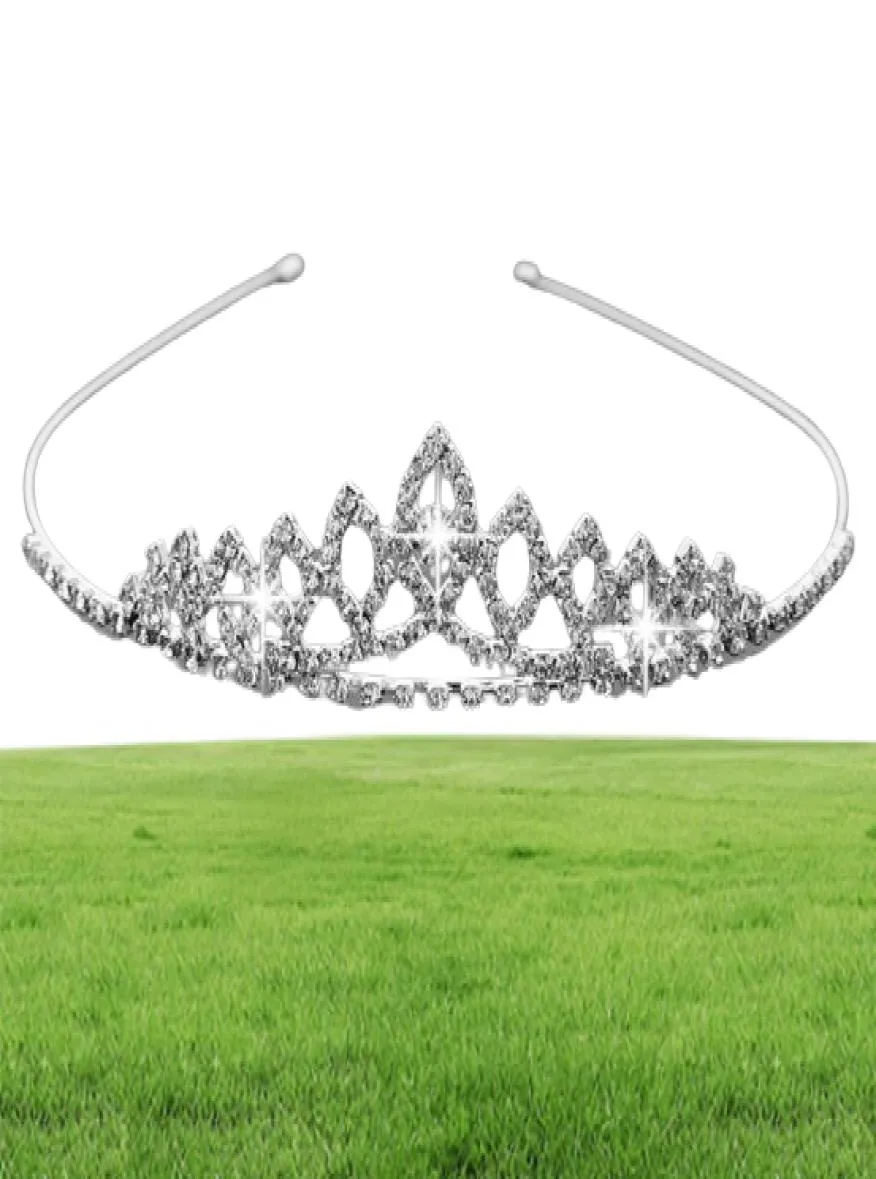 Girls Crowns With Rhinestones Wedding Jewelry Bridal Headpieces Birthday Party Performance Pageant Crystal Tiaras Wedding Accessor4012276