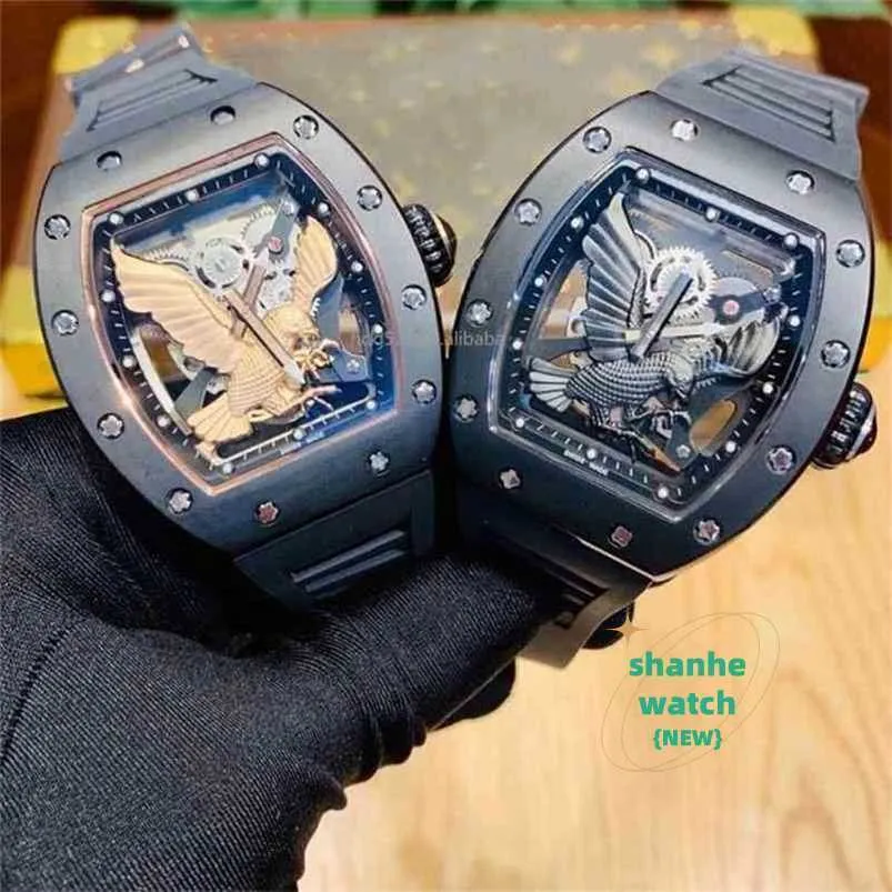 Designer Watch Luxury Brand Watch Tourbillon Automatic SuperClone Top Quality RM5705 NAVIRE BLACK EAGLE CARVING VISIBLE SAPPHIRE FIBRE SAPPHIRE par FedEx2 Table