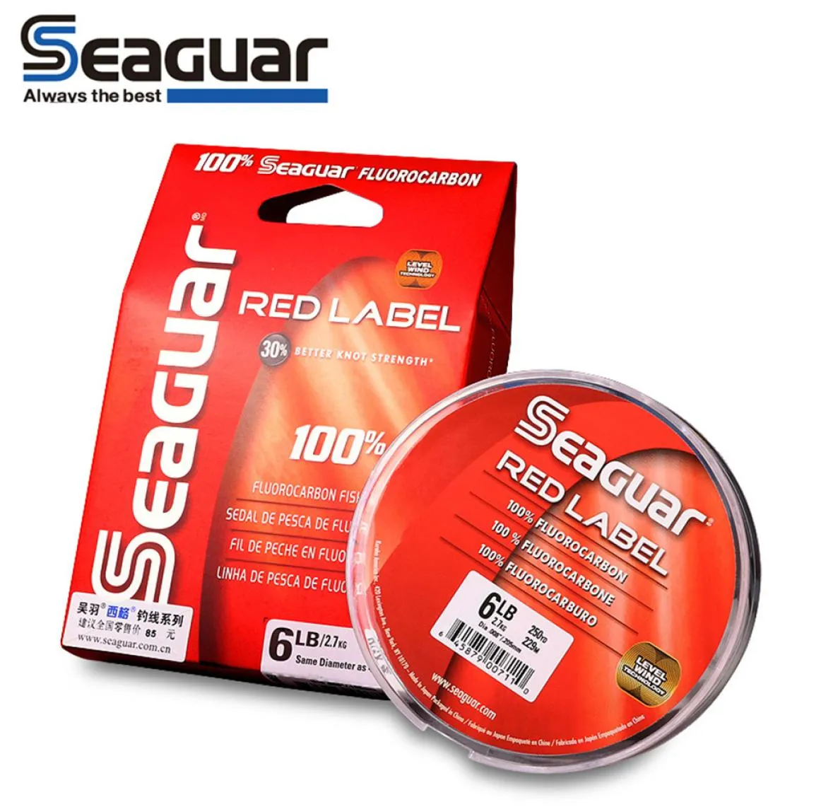 خط الصيد الأصلي Seaguar Red Label 6lb12lb 100 خطوط الصيد الفلورية 229m183m 2011162576576