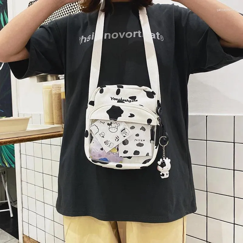 Sac Femmes Ins Cow Messenger Canvas Littérature féminine et art Style Harajuku japonais mignon épaule étudiante