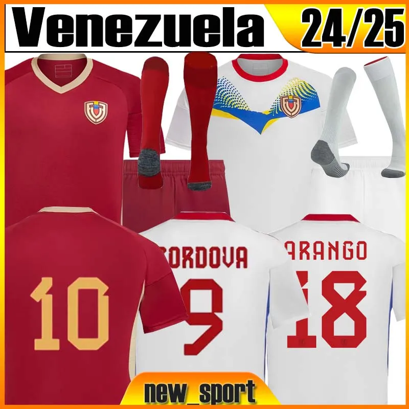 24 25 Jerseys de futebol da Venezuela Soteldo Sosa Rincon Cordova Casseres Bello Ja.Martinez 2023 2024 Rondon Gonzalez Osorio Machis Men Tamanho Camisa de futebol