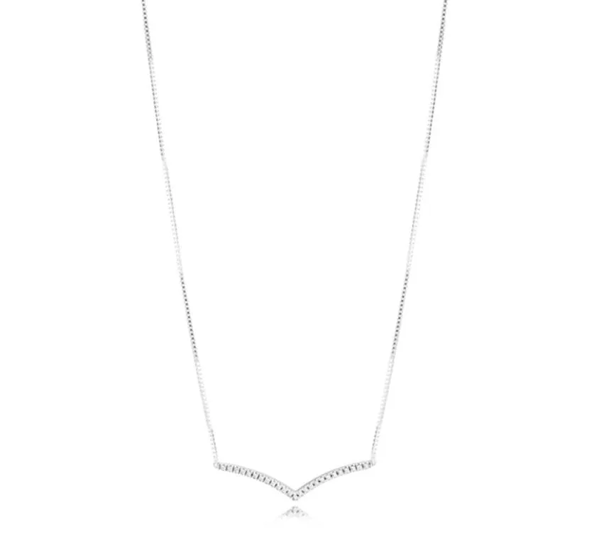 NOWOŚĆ 100 925 STERLING SREBRNY WYSOKIEJ WIELKA FASH MODE MOPE COLLIER Naszyjnik Fit Oryginalny prezent biżuterii mody 397802cz69992175