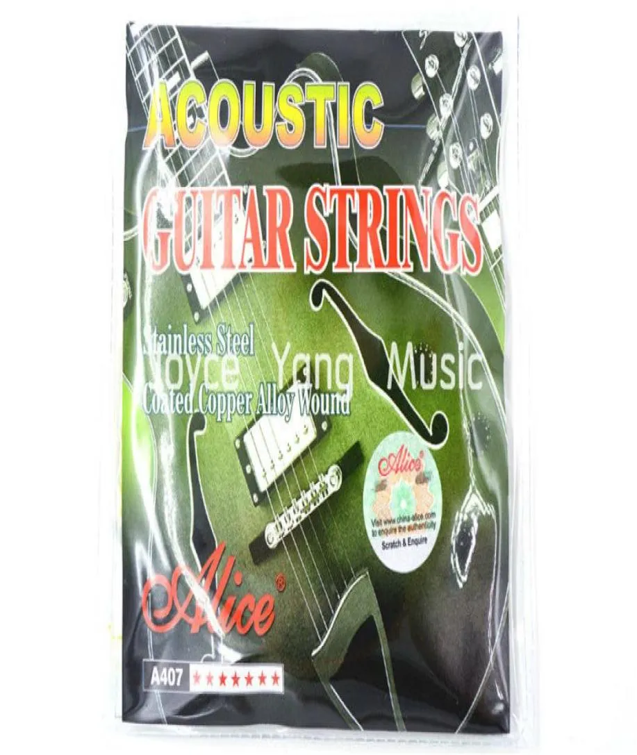 Alice A407L CORDES DE GUITARE ACOUSTIQUES COPER ALLIAGE COPERS WOUNDSTAINLESS ACIER 1ST6th Strings4877858