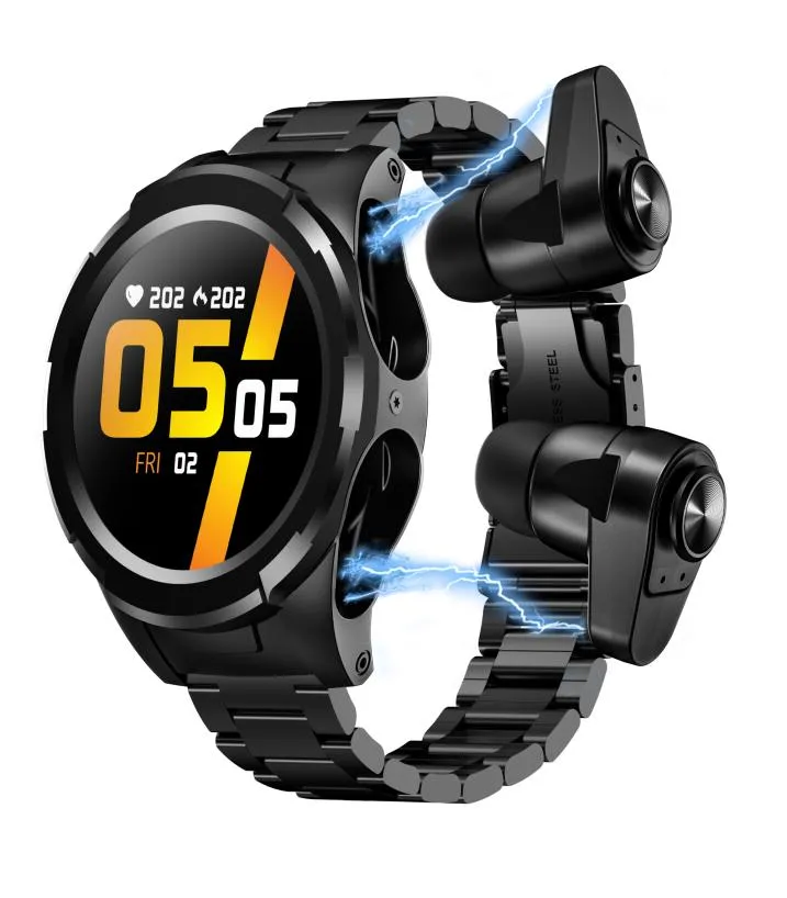 WorldFirst Smart Watches Wireless Bluetooth -Kopfhörer TWS Earphone Sportwatch Fitness Uhr mit Blutsauerstoffdruck Herzfrequenz6110288