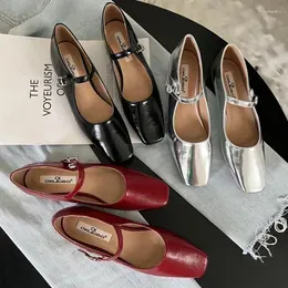 Casual Shoes 2024 Spring Women Mary Jane Fashion Round Toe Shallow Slip On Ladies Flat Soft Sole Outdoor Dress Ballerina