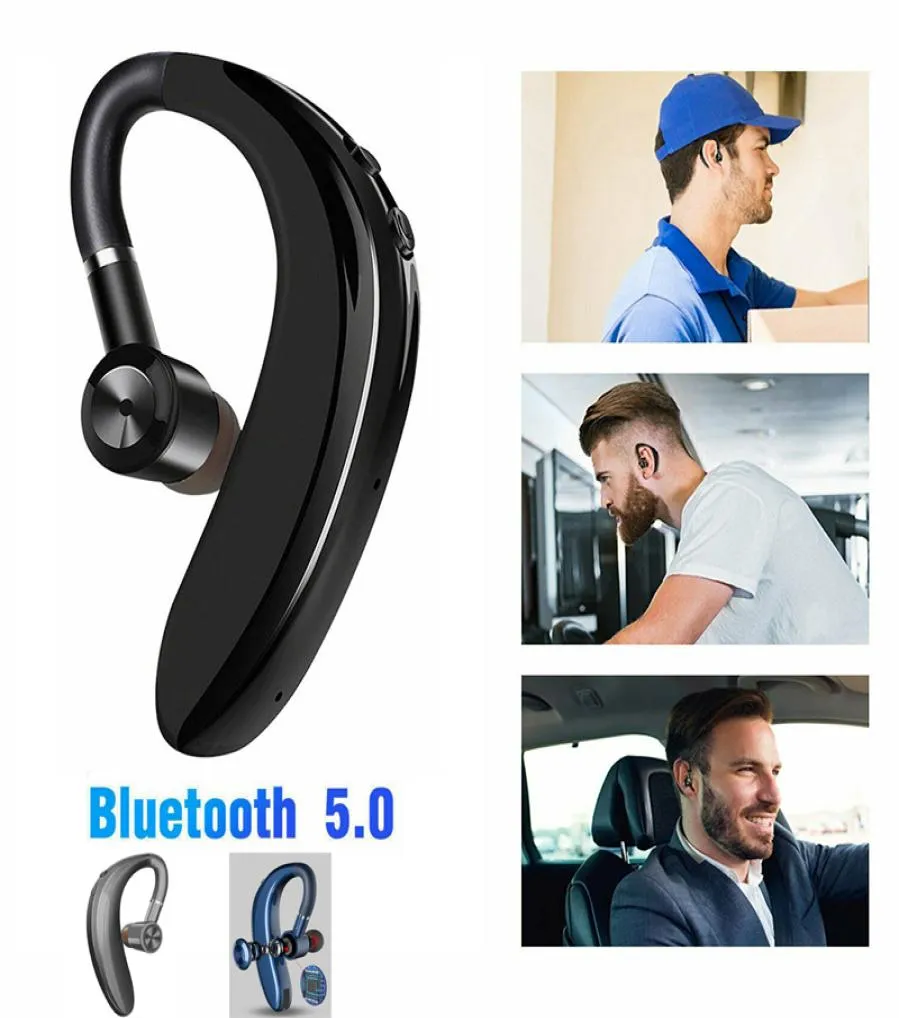 50 Bluetooth Earphones s109 ear hook Wireless Headsets Nosice Cancelling HD MIC Hands Business Driver for iPhone with Retail 2132395