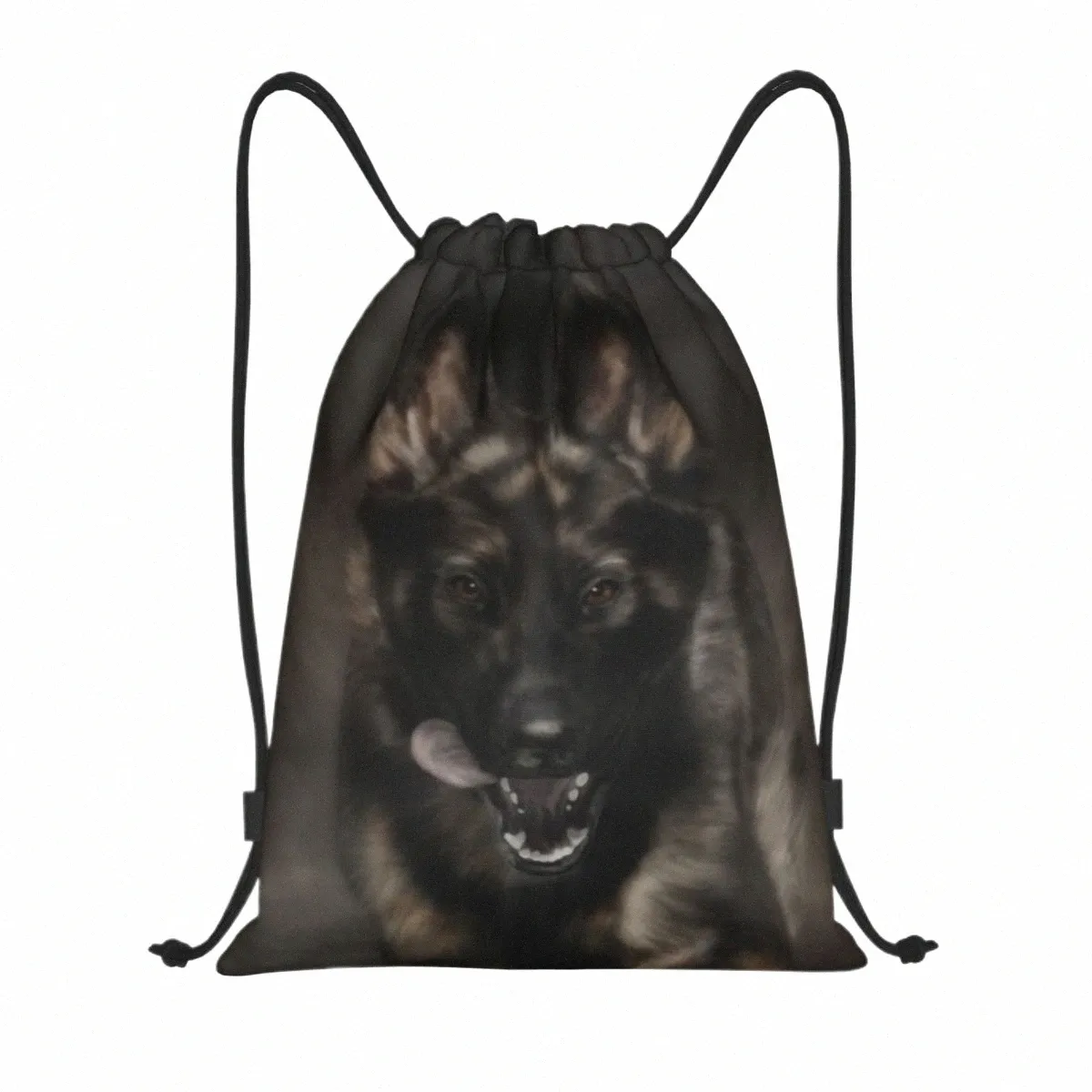Shepherd allemand chien courir à cordon de cordon de cordon de cordon femmes hommes gymnase sport sackpack portable mignon chiot animal de compagnie sac de formation sac de sac E3gz #