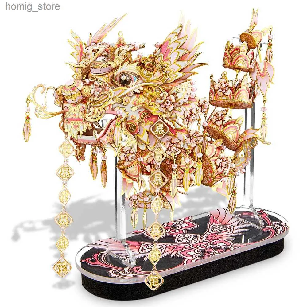 3D Puzzels Piecool 3D Metal Model Kits Lucky Dragon Puzzle Jigsaw voor volwassen hersentheaser Desk Craft Craft Gifts Assembly Diy Toys Y240415