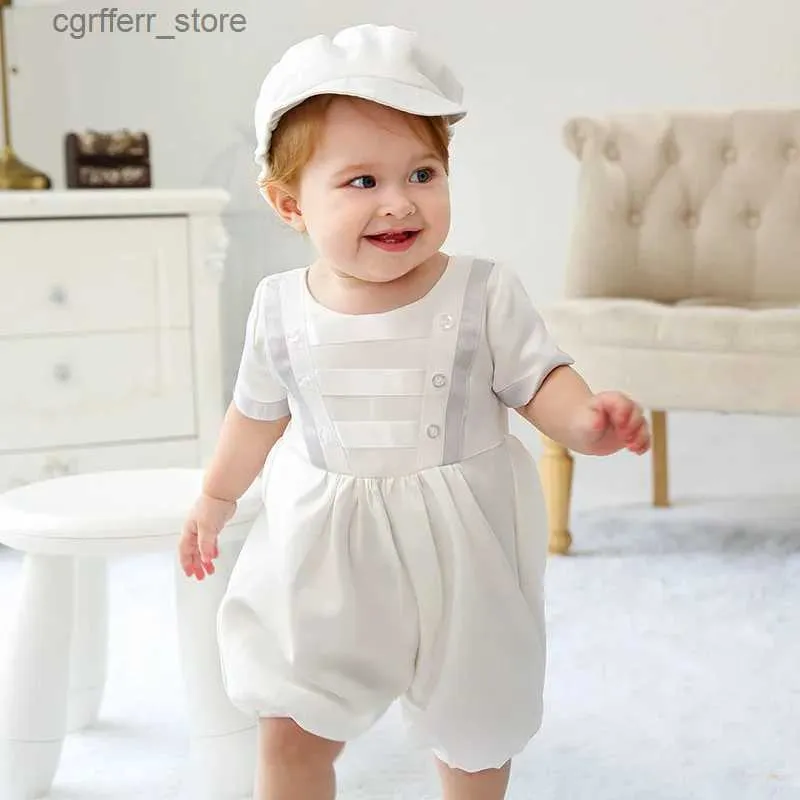 Rompers Baby Boys Baptême 1ère année d'anniversaire de fête de fête de baptême pour bébé