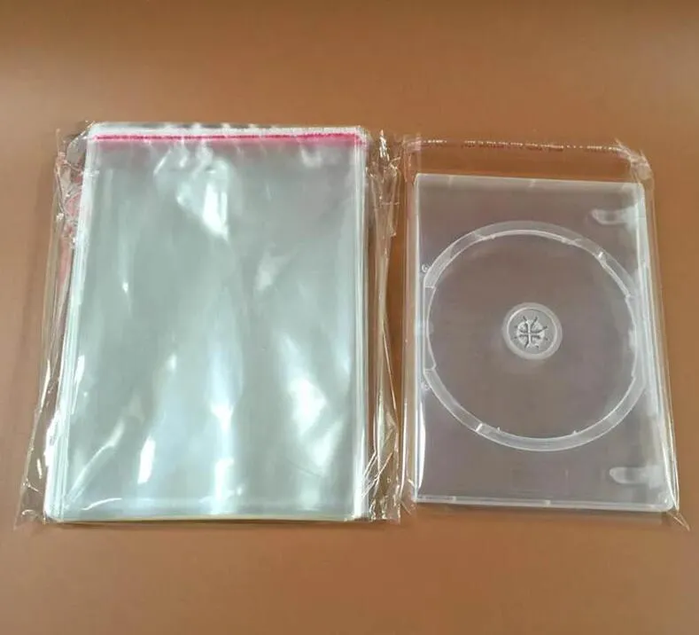 2000st CD DVD Record Plastic Pavs Disc Case Holder Storage Plast Wrap Clear Self Adhesive Cellophane Packaging Bag